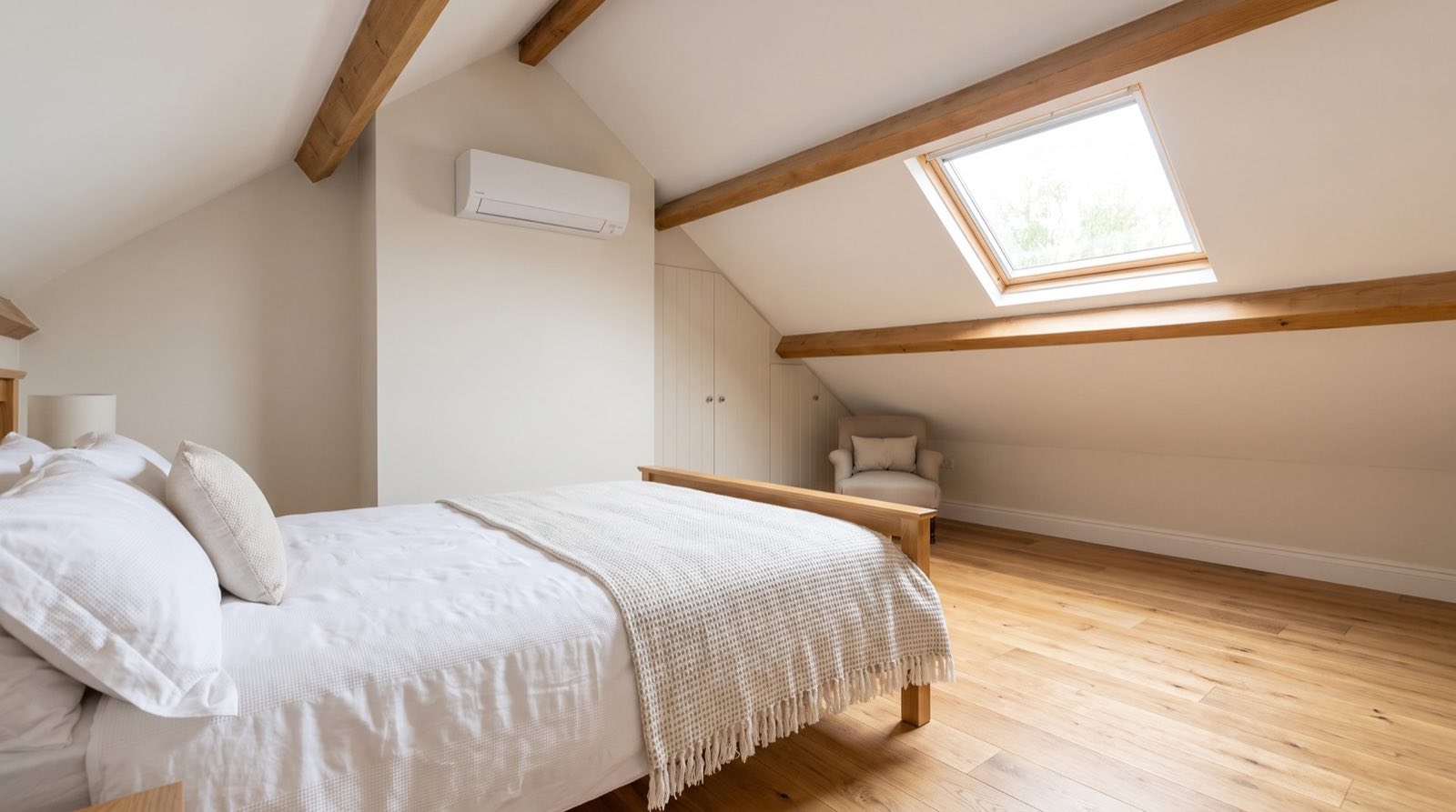 Quiet loft bedroom air conditioning